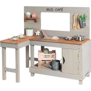 MUDDY BUDDY® Outdoor-Spielküche Mud Café Holz, Matschküche, warmgrau, FSC® - schützt Wald - weltweit