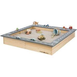 MUDDY BUDDY® Sandkasten Highway Hero, natur - lavagrau, FSC® - schützt Wald - weltweit
