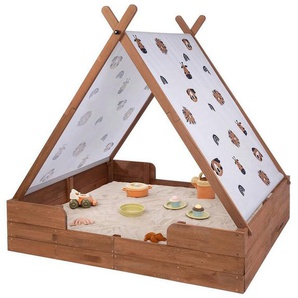 MUDDY BUDDY® Sandkasten Safari Seeker, mit Zelt, kakaobraun, FSC® - schützt Wald - weltweit