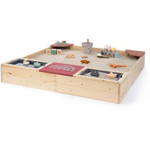 Muddy Buddy Sandkasten Beach Rebel, Natur, Rosa, Holz, Zypresse, massiv, 125x20x135 cm, EN 71, Spielzeug, Holzspielzeug