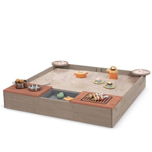 Muddy Buddy Sandkasten Muddy Buddy, Grau, Rosa, Holz, 120x20x120 cm, EN 71, FSC 100%, mit Holzschutz vorbehandelt, Spielzeug, Holzspielzeug