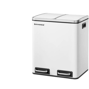 Mülleimer - weiß - Metall,Kunststoff - 41 cm - 47 cm | Möbel Kraft