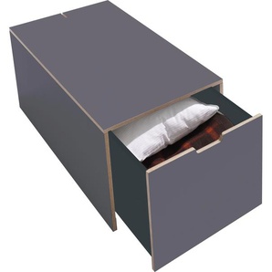 Nachtkommode MÜLLER SMALL LIVING BETTKASTEN16 Sideboards Gr. B/H/T: 103 cm x 40 cm x 46,7 cm, 1, grau (anthrazit mit birkenkante) Nachtkonsolen und Nachtkommoden ohne Rollen, passend zu »STAPELLIEGE KLASSIK«