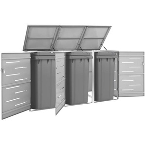 Mülltonnenbox für 3 Tonnen 207x77,5x115 cm Edelstahl