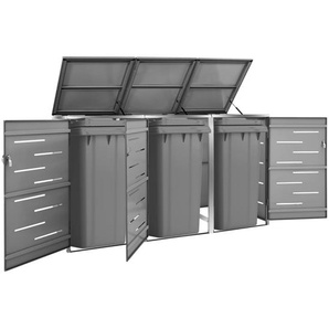 Mülltonnenbox für 3 Tonnen 207x77,5x115 cm Edelstahl