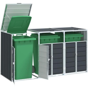 Mülltonnenbox für 3 Tonnen Anthrazit 216x81x115 cm Stahl