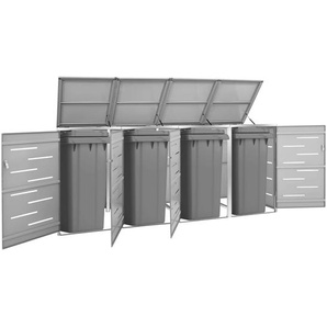 Mülltonnenbox für 4 Tonnen 276,5x77,5x115,5 cm Edelstahl