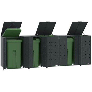 Mülltonnenbox für 5 Tonnen Anthrazit 345x79x117 cm Stahl