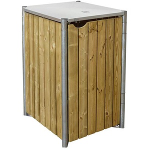 Mülltonnenbox, Natur, Holz, Fichte, 69.7x115.2x80.7 cm, Aufbewahrung & Schutzhüllen