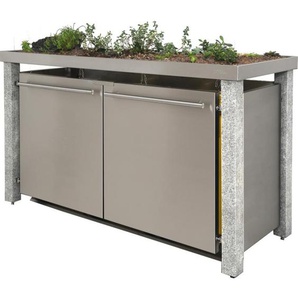 Mülltonnenbox Typ- Pflanzenwanne B-Design Stein 8 x 8 3 x 120 L Edelstahl
