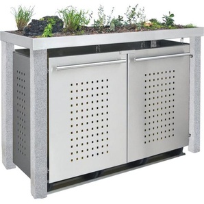 Mülltonnenbox Typ- Pflanzenwanne F-Design Stein 12 x 12 3 x 120 L Edelstahl