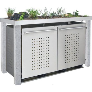 Mülltonnenbox Typ- Pflanzenwanne F-Design Stein 12 x 12 3 x 240 L Edelstahl