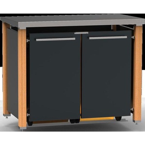 Mülltonnenbox Typ- Pultdach B-Design Lärche 2 x 120 L Anthrazit Aluminium