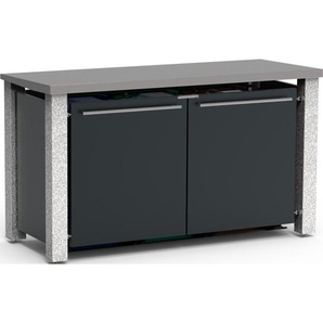 Mülltonnenbox Typ- Pultdach B-Design Stein 12 x 12 1 x 240 L + 2 x 120 L Anthrazit Aluminium