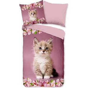 Muller Textil Good Morning Kinder Bettwäsche Look - Roze - (135x200 cm)) - 100% Baumwolle