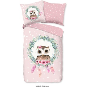 Muller Textil Good Morning Kinder Bettwäsche mit Eule- 135x200- 100% Baumwolle Good Morning Kinder Bettwäsche mit Eule