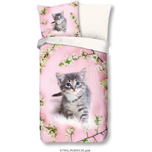 Muller Textil Good Morning Kinder Bettwäsche mit Katze - 135x200 cm - 100% Baumwolle 427361