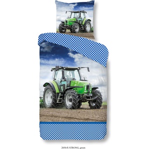 Muller Textil Good Morning Kinder Bettwäsche Traktor - 135x200 cm - 100% Baumwolle 206459