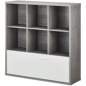 Multifunktionsregal  Milow ¦ grau ¦ Maße (cm): B: 120 H: 121 T: 35.7