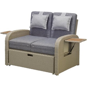 Multifunktionssofa Wanda beige/grau 115,5 x 90 x 89 cm