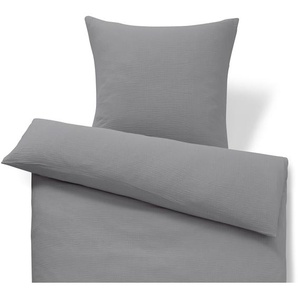 Musselin-Bettwäsche, grau, Übergröße