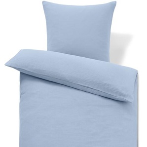 Musselin-Bettwäsche, hellblau, Übergröße