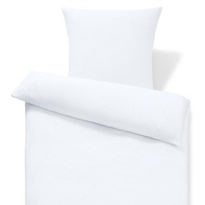 Musselin-Bettwäsche, weiß, Normalgröße