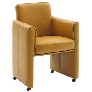 Musterring Armlehnstuhl MR 2050 , Gelb , Leder , Echtleder , 68x86x63 cm , Goldenes M, Emas, DGM , Lederauswahl, Stoffauswahl , Esszimmer, Stühle, Esszimmerstühle, Armlehnenstühle