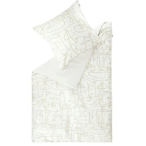 Musterring Satin Wende-Bettwäsche Silhouettes - weiß - Materialmix - 135 cm - 1,5 cm | Möbel Kraft