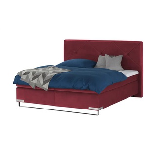 Musterring Boxspringbett Dubai - rot - Materialmix - 197 cm - 124 cm | Möbel Kraft