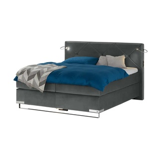 Musterring Boxspringbett Premiumversion Dubai - grau - Materialmix - 197 cm - 124 cm | Möbel Kraft