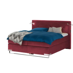 Musterring Boxspringbett Premiumversion Dubai - rot - Materialmix - 177 cm - 124 cm | Möbel Kraft