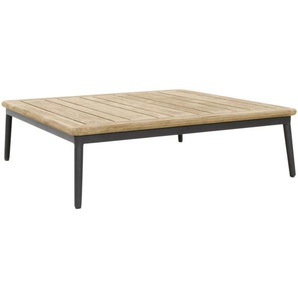Musterring Gartenbeistelltisch Menorca , Teak , Holz , Teakholz , massiv , quadratisch , Rundrohr , 89x38 cm , Freizeit, Campingzubehör, Campingtische