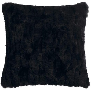 Musterring Kissenhülle Mr-Furry, Schwarz, Textil, Uni, 45 cm, hochwertige Qualität, Wohntextilien, Kissen, Kissenbezüge