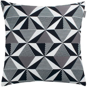 Musterring Kissenhülle Mr-Prism, Grau, Schwarz, Weiß, Textil, Graphik, 45 cm, hochwertige Qualität, Wohntextilien, Kissen, Kissenbezüge