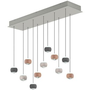 Musterring Led-Hängeleuchte Musterring, Anthrazit, Transparent, Grauweiß, Aprikose, Metall, Kunststoff, 30x200x114 cm, Farben fixierbar, Lampen & Leuchten, Innenbeleuchtung, Hängelampen, Pendelleuchten