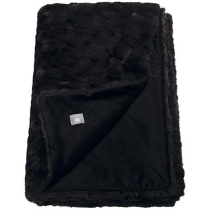 Musterring Plaid MR-Furry, Schwarz, Textil, Uni, 130x170 cm, pflegeleicht, Wohntextilien, Decken, Plaids