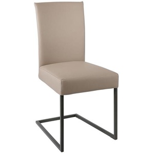 Musterring Schwingstuhl Stuhlwerk , Beige, Grau , Leder, Metall , Echtleder , Rindleder , Flachrohr , 46x94x56 cm , Stoffauswahl, Lederauswahl, Beinauswahl , Esszimmer, Stühle, Esszimmerstühle, Schwingstühle