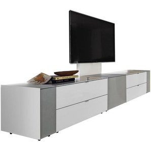Musterring Tv-Element, Grau, Weiß, Metall, 2 Schubladen, 303x49.8x57 cm, Wohnzimmer, TV Möbel, TV-Elemente