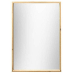 Musterring Wandspiegel , Eiche Bianco , Glas , Eiche , massiv , rechteckig , 64x90x6 cm , senkrecht montierbar , Garderobe, Garderobenspiegel, Garderobenspiegel