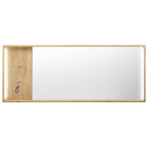 Musterring Wandspiegel , Eiche Bianco , Glas , Eiche , teilmassiv , rechteckig , F , 154x62x6 cm , waagrecht montierbar , Garderobe, Garderobenspiegel, Garderobenspiegel