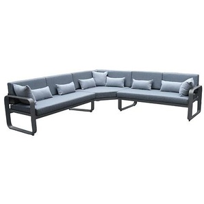 MWH Lounge-Ecksofa Widero in matt grey - Aluminium Auflagen 100% Polyester