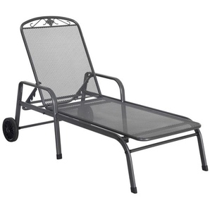 MWH Savoy Gartenliege mit Rollen Stahl iron grey