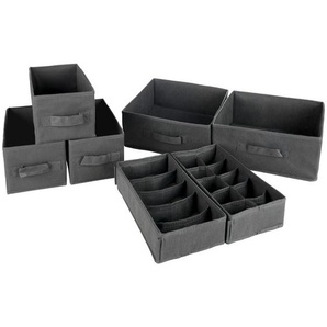 My Baby Lou Aufbewahrungsboxen-Set, Anthrazit, Textil, Karton, Uni, faltbar, Spielzeug, Spielzeugkisten