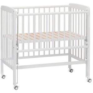 My Baby Lou Beistellbett, Weiß, Holz, Buche, 45x90 cm, Lattenrost höhenverstellbar, sehr stabil, Babymöbel, Babybetten, Beistellbetten