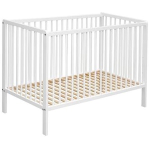 My Baby Lou Gitterbett Alex, Holz, Buche, vollmassiv, 65x87x125 cm, höhenverstellbar, Warnhinweise am Produkt, Aufbauanleitung im Karton, Lattenrost inklusive, Schlupfsprossen, Babymöbel, Babybetten, Gitterbett