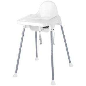 My Baby Lou Hochstuhl, Grau, Weiß, Metall, Kunststoff, 56x87.5x64 cm, EN 14988, Essbrett abnehmbar, höhenverstellbar, 3-Punkt-Gurt, Babymöbel, Hochstühle & Zubehör, Hochstühle