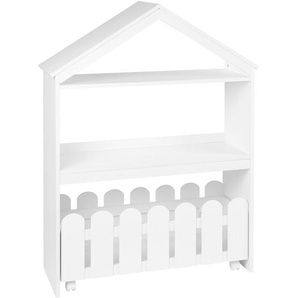 My Baby Lou Kinderregal House, Weiß, Holzwerkstoff, Häuschen, 2 Fächer, 87x114x30 cm, stehend, Kinder- & Jugendzimmer, Kindermöbel, Kinderregale