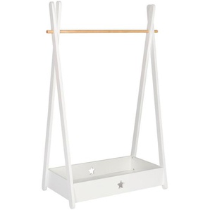 My Baby Lou Kleiderständer, Natur, Weiß, Holz, Holzwerkstoff, Kiefer, massiv, 43x126x73 cm, EN 71, Schuhablage, standfeste Füße, Garderobe,