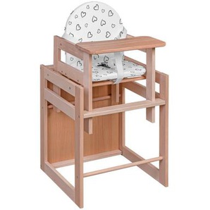 My Baby Lou Kombihochstuhl, Natur, Holz, Buche, Hartholz, EN 14988, Essbrett abnehmbar, Schrittgurt, 3-Punkt-Gurt, Tablett, Babymöbel, Hochstühle &